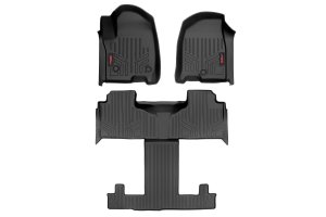 GMC Yukon Floor Mats - Front + Rear - Rough Country - FR/RR Bucket - '21-'23